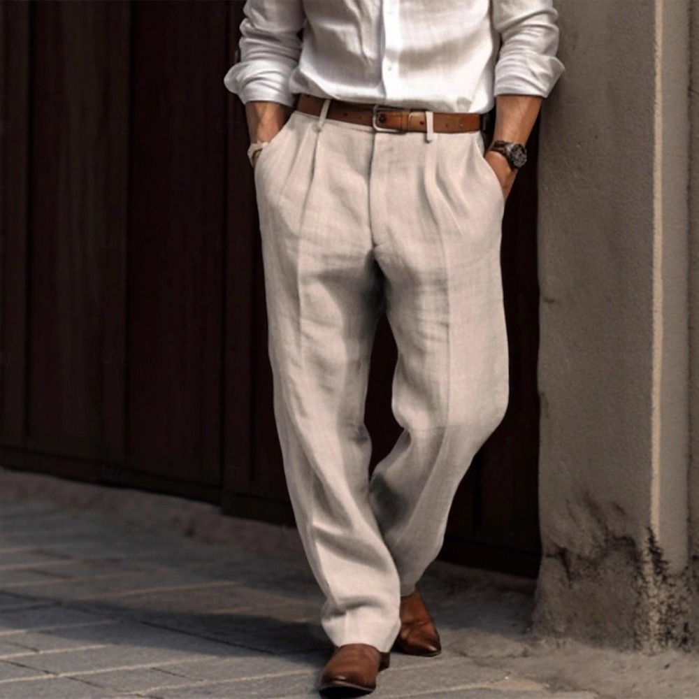 Men'S Formal Style - Men's Formal Cotton Linen Casual Pants