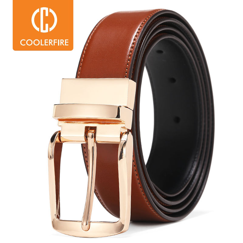 Men'S Formal Wear Belt - New Reversible Rotated Buckle Double Sided