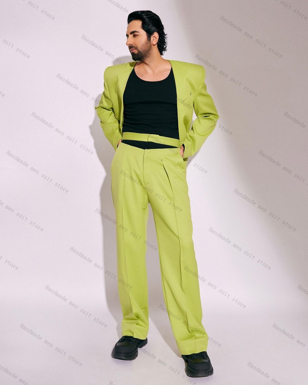 Fashion Green Men Suit Set 2 P - Men'S Formal Wear Belt review and price