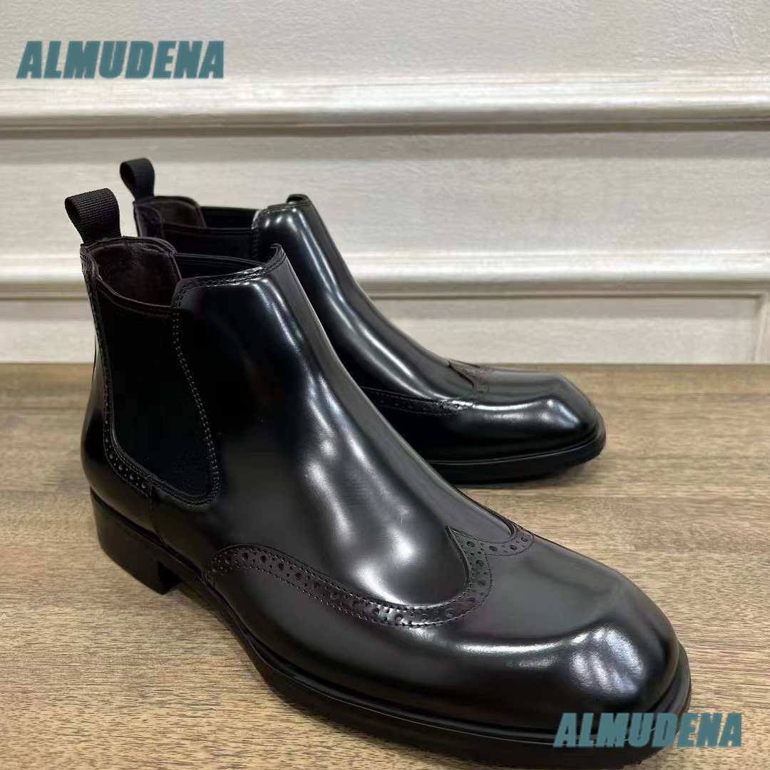 Men Brown Glossy Brogue Chelse - Men'S Formal Style review and price