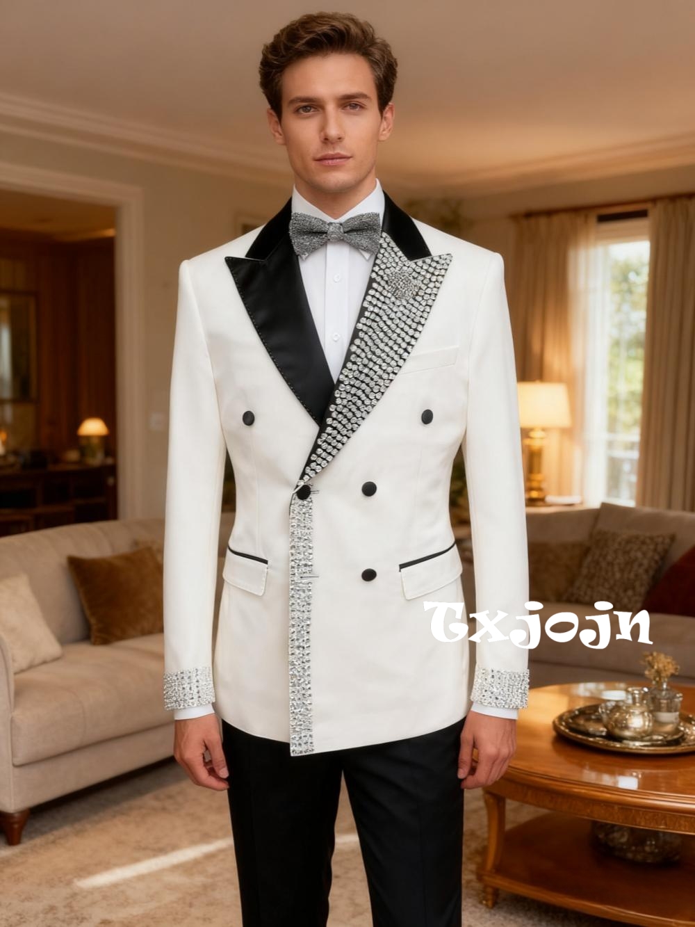 Dazzling Luxury Beaded Men's S - Men'S Formal Wear For Engagement review and price