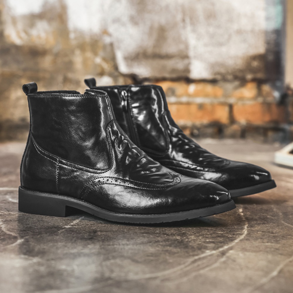 Men Brogue Chelsea Boots Side  - Formal Upper Wear Men review and price