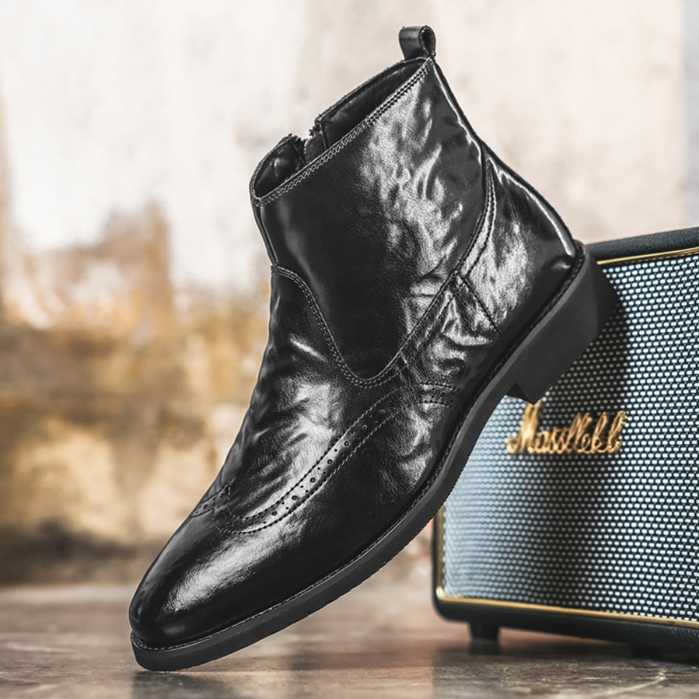 Men Brogue Chelsea Boots Side  - Formal Upper Wear Men review and price